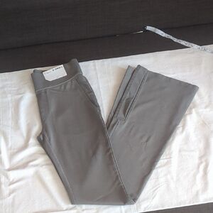 STYLUS Women Gray High-rise Slim Bootcut  Pockets - Splits Pants Stretch Size XS